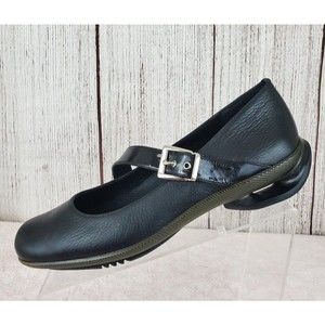 ASGI Splendor Buckle Mary Jane Black Leather Shoes Sz.6M